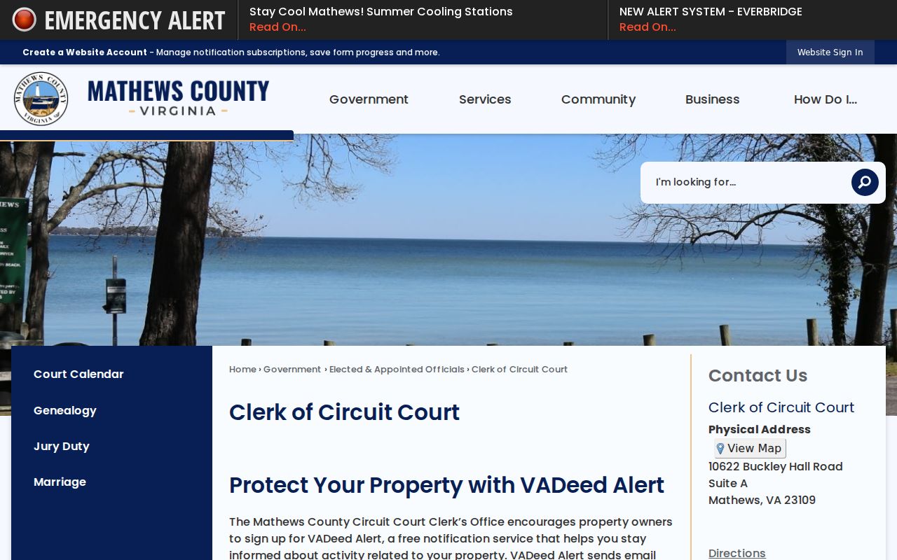 Mathews County criminal court cases Circuit Court clerk page