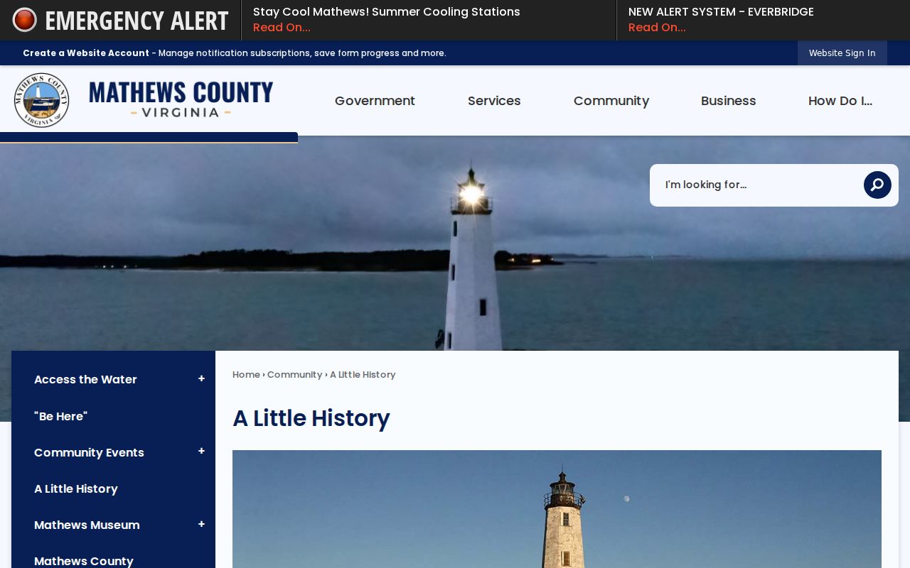 Mathews County criminal history and Chesapeake geography