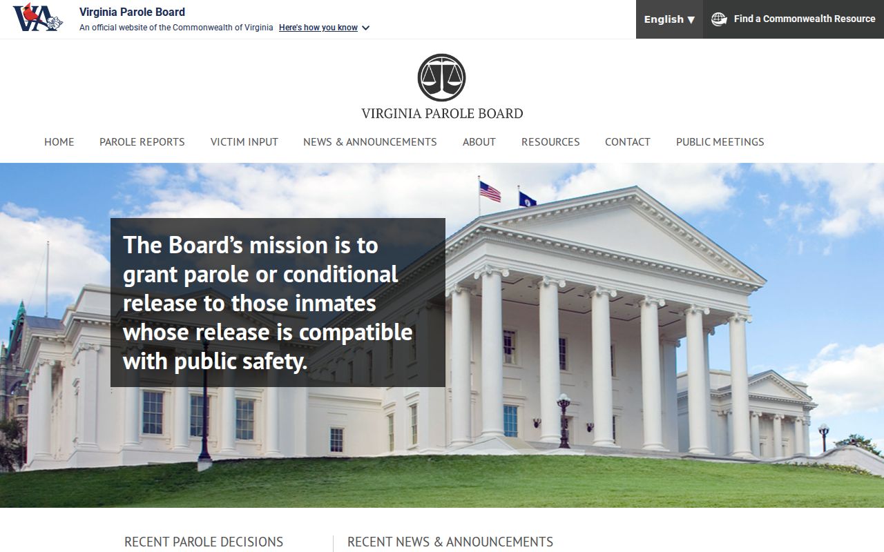Mathews County criminal records Virginia Parole Board