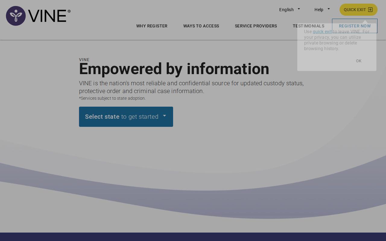 Mathews County custody notification channel distinct from sex offender registry records